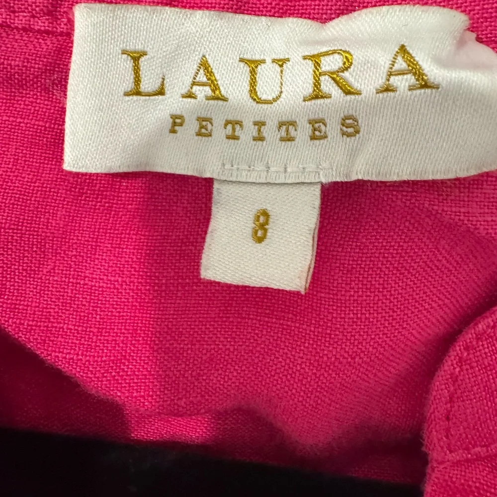 Pink Linen Button-front dress - Picture 2 of 2